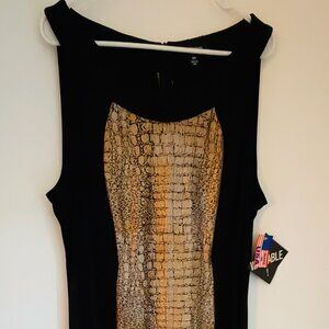 Black and Gold colorblock maxi dress 18W NWOT